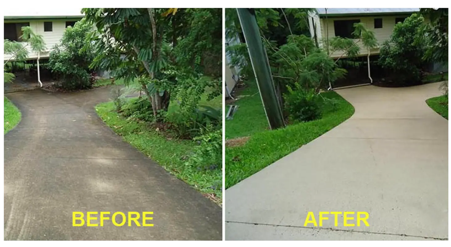 Driveway before and after